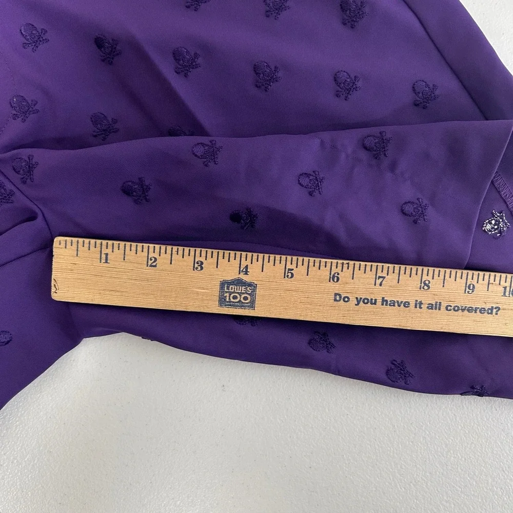 G/FORE Golf Shorts Mens 34 Purple Embroidered Skull Crossbones G4MF20B02